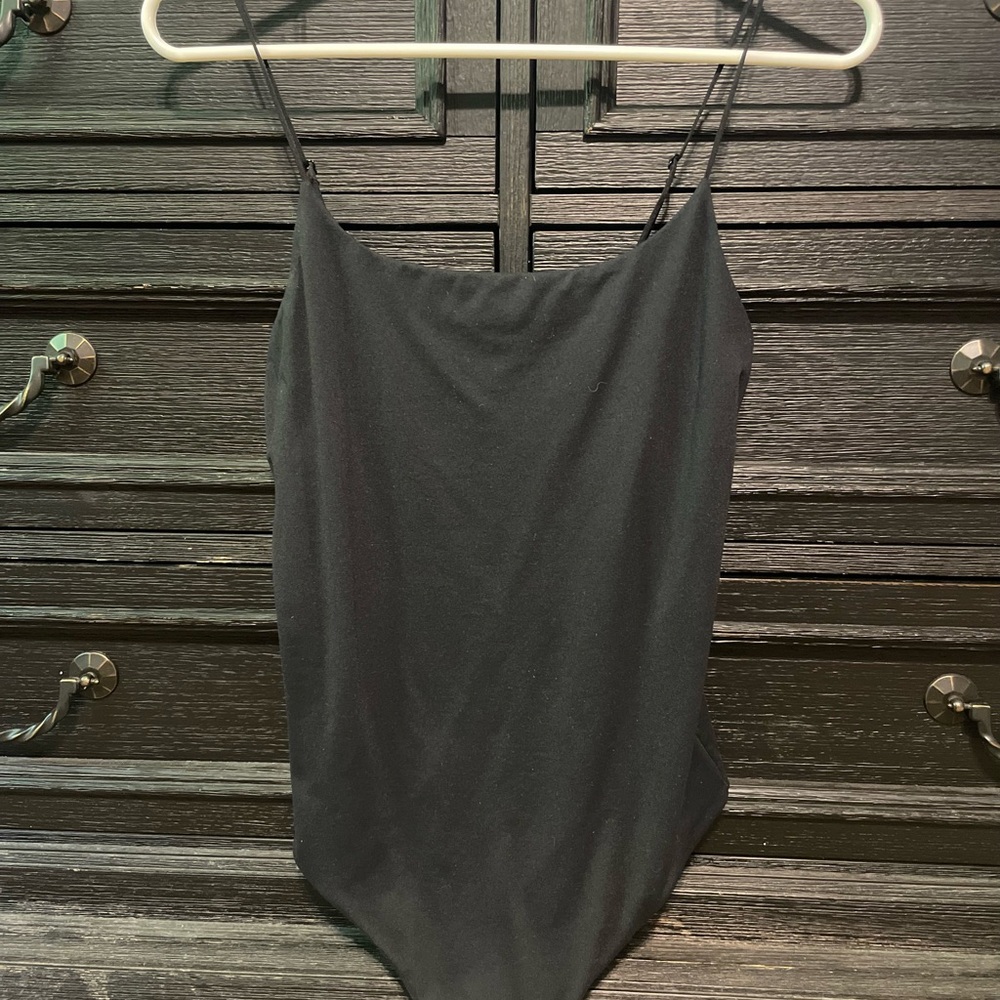 Nuuds Black Nylon-Spandex Blend Top